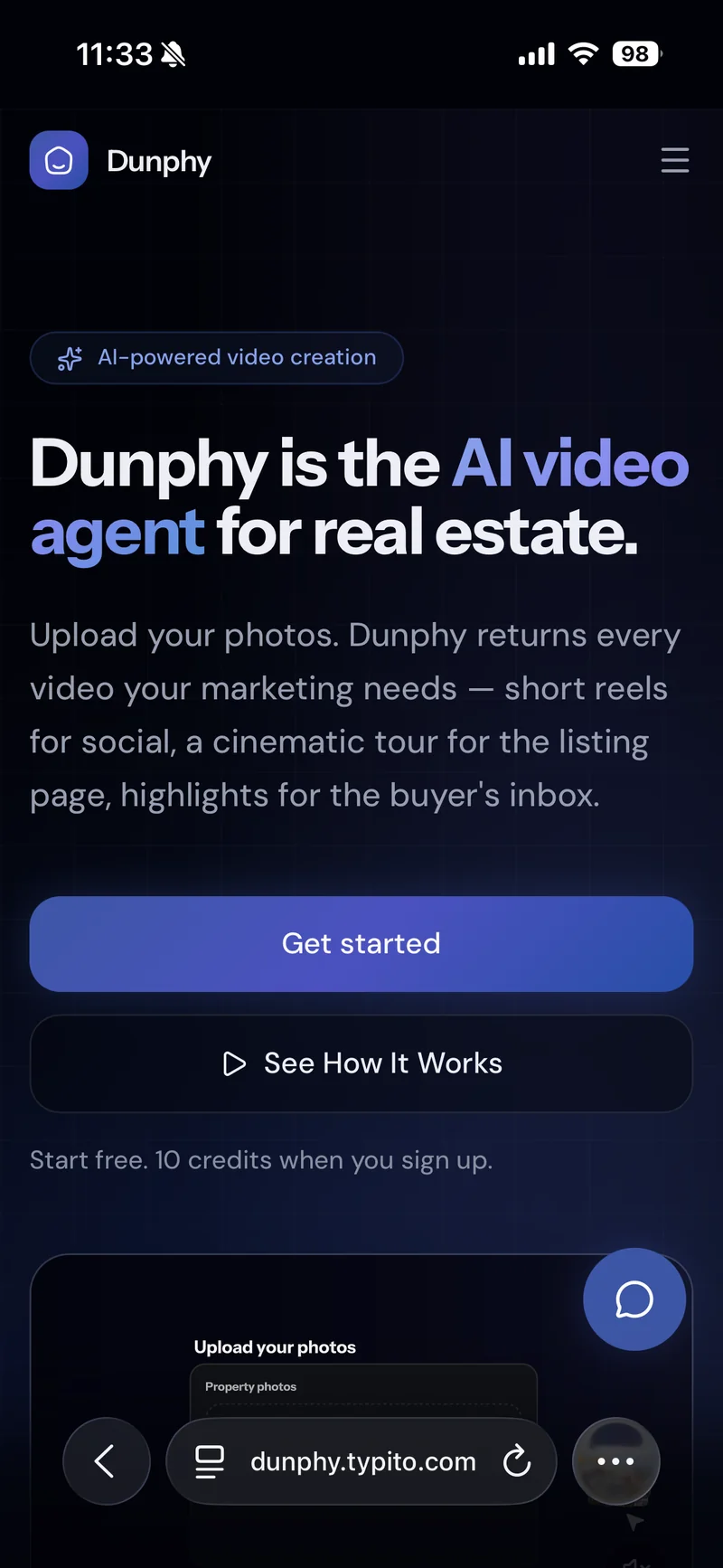 Mobile Safari open to trydunphy.com